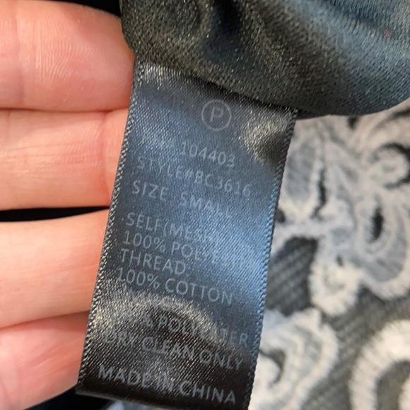 NWT J.O.A Mesh Embroidered Mini Dress Black/Ivory S - Picture 6 of 6